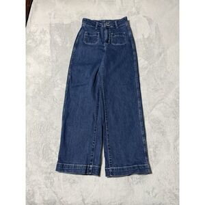 Old Navy Jeans Womens 0 Blue Sky Hi Wide Leg Extra High Rise 24x29
